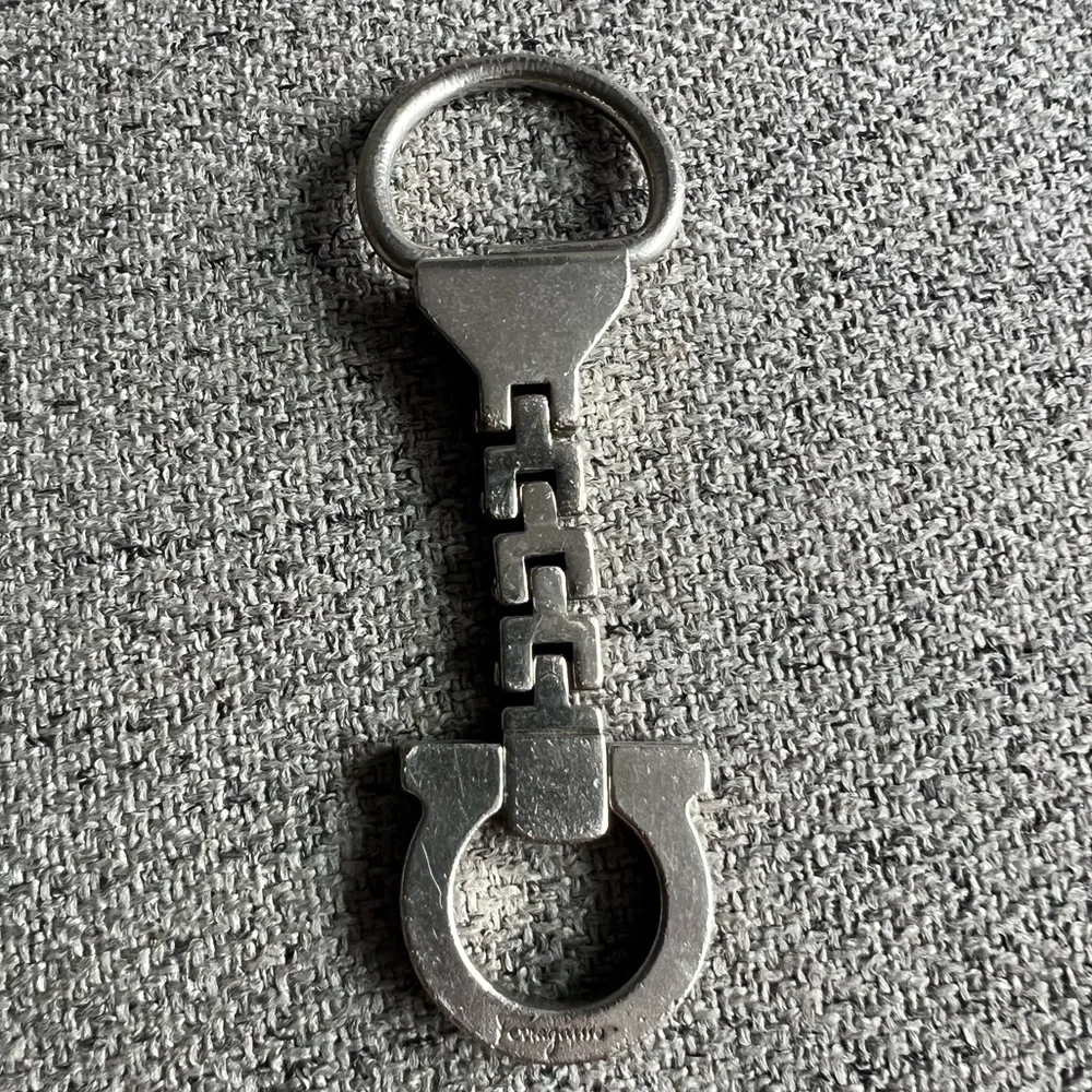 Salvatore Ferragamo silvertone Gancini keyring